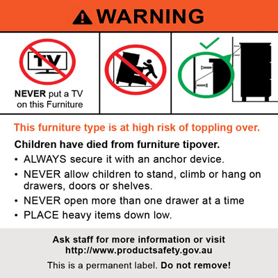 Product Toppling Warning