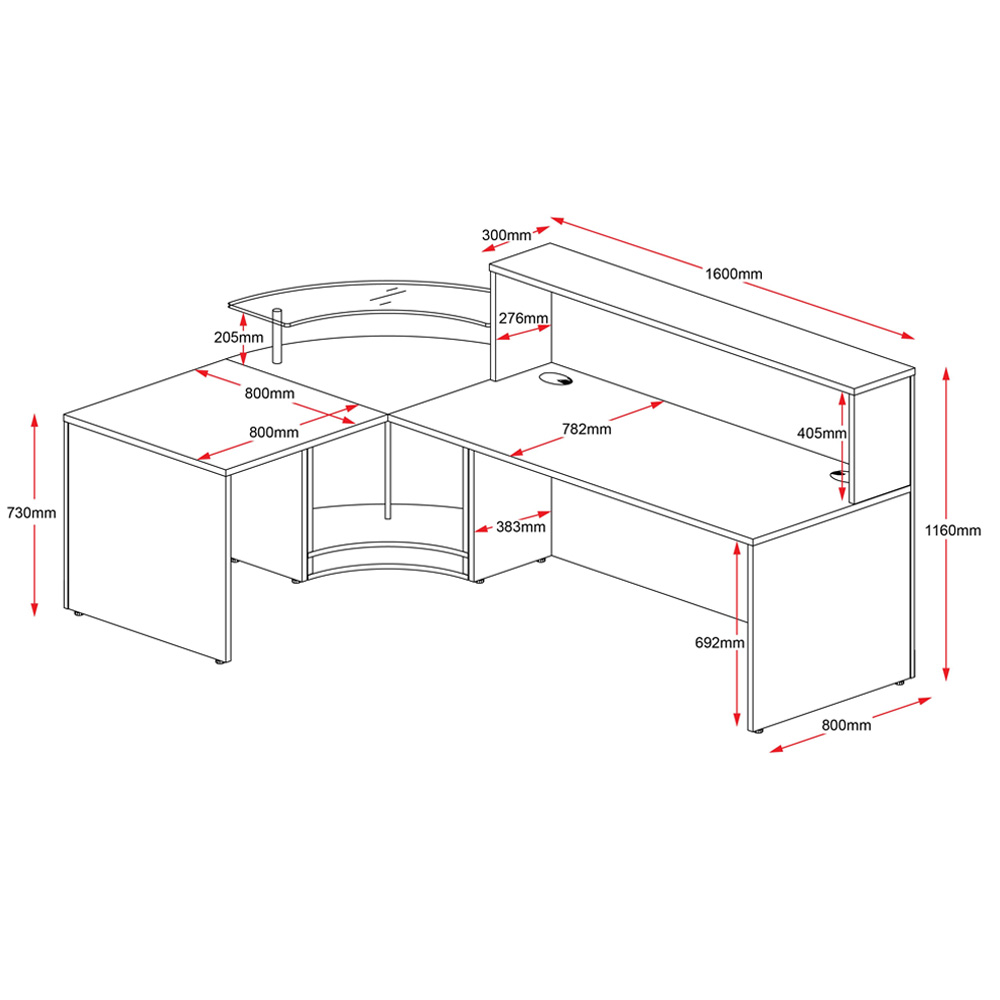 standard executive desk size