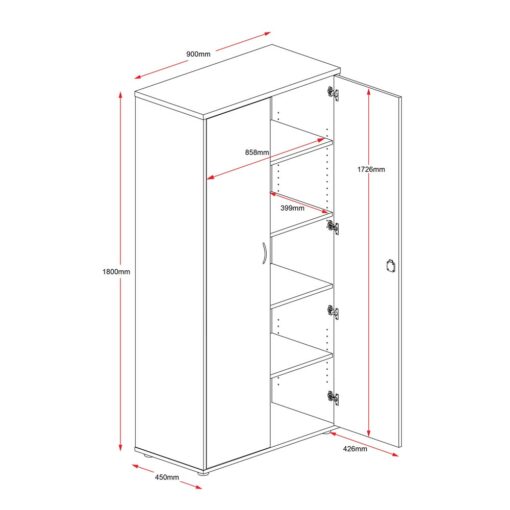 Rapid Worker Lockable Cupboard Line Drawing