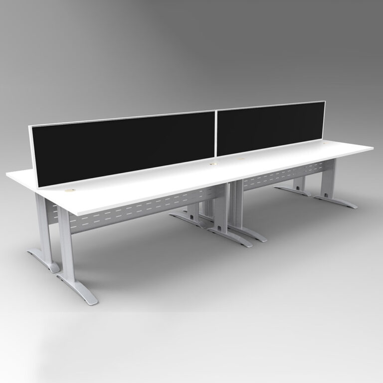 4 Person Back-to-Back Workstation & Screens | Epic Office Furniture