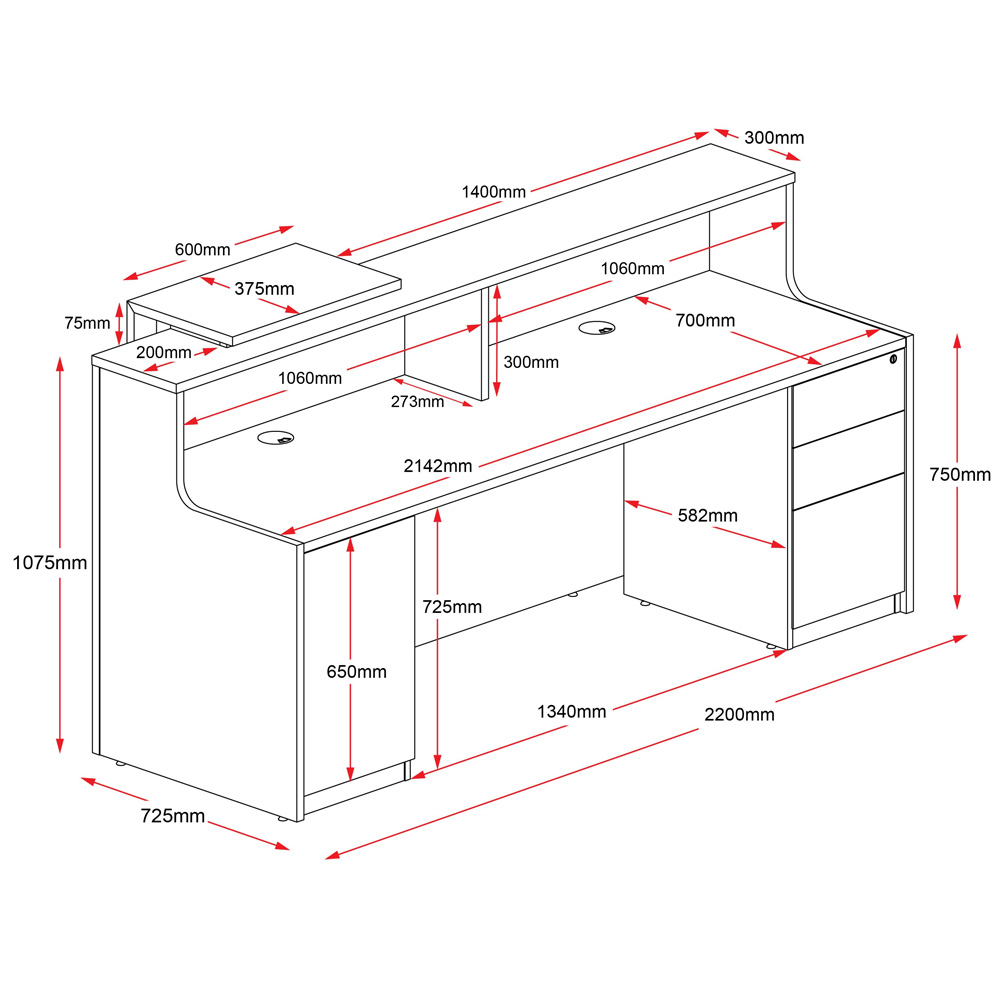 reception desk height standard