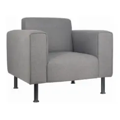 Ivy Single Seater Lounge in grey fabric, front angle