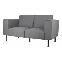 Ivy Two Seater Lounge in grey fabric, front angle