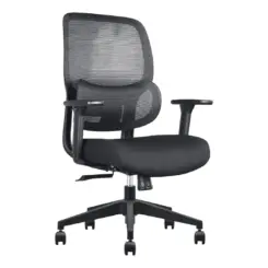 Romeo black mesh office chair without headrest, front angle