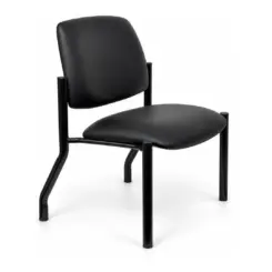 Titan black PU visitor chair without arms, front angle