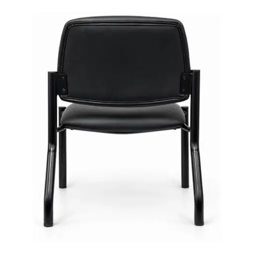 Titan black PU visitor chair without arms, rear view
