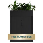 Black signature tambour cupboard with free planter