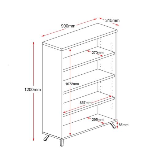 Infinity bookcase 1200 line drawing