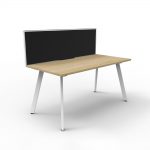Eternity 1P Workstation with screen Oak White