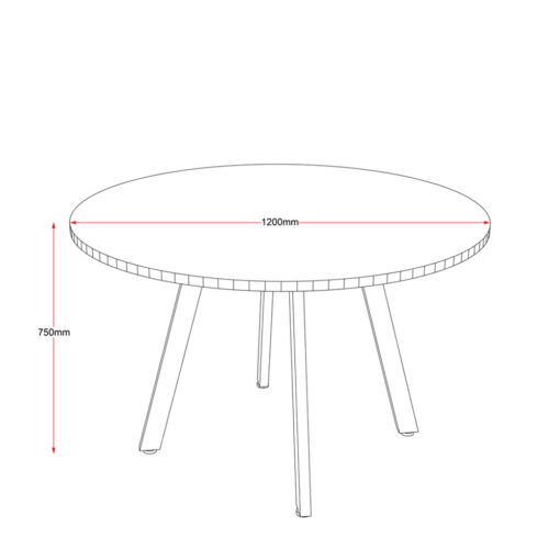 Eternity Round 1200 Table Line Drawing