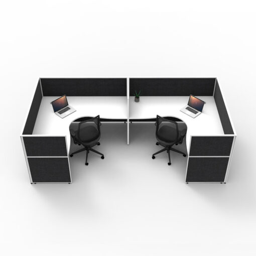 2 person corner workstations in U configuration