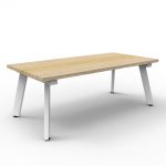Eternity Rectangular Coffee Table with Oak Top and White Legs