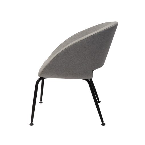 Opal tub chair in light grey side view