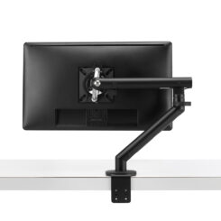 Flo Single Monitor Arm Black mounted to desk