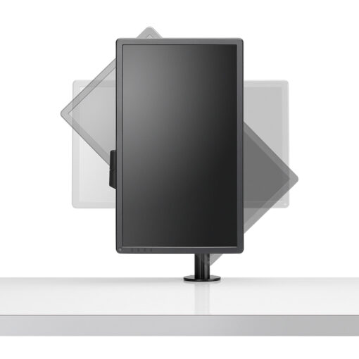Lima Monitor Arm black mounted on desk showing rotation capability