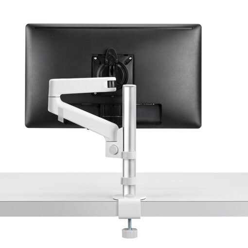Lima Monitor Arm white mounted on desk rear view
