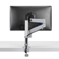 Lima Monitor Arm Grey mounted on desk