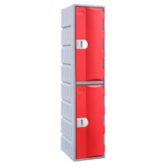 Steelco Heavy Duty Plastic Locker 2 door in red