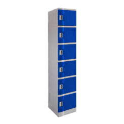 Steelco ABS Plastic Locker 6 doors in blue