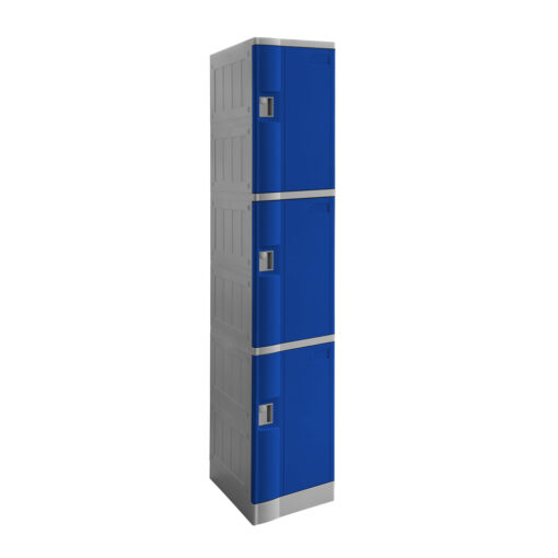 Steelco ABS Plastic locker blue 3 doors