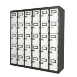 Steelco 30 Door Mobile Phone Locker in grey and white