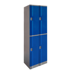 Steelco ABS Plastic Locker 2 door double in blue
