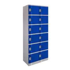 Steelco ABS Plastic Locker 6 door double in blue