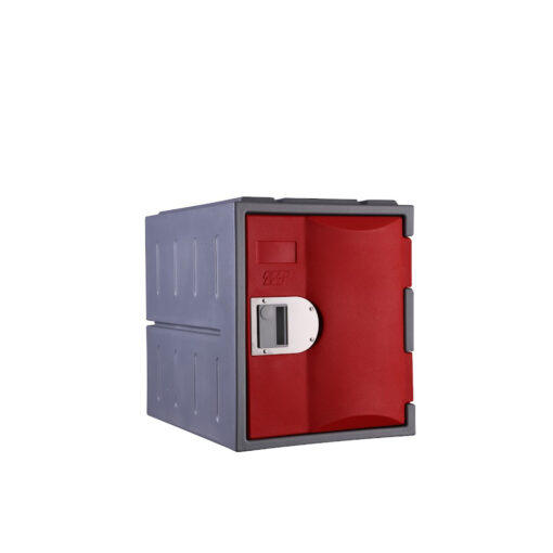Steelco Heavy Duty Plastic Locker quarter height single door in red