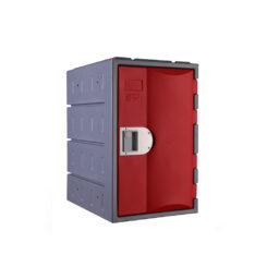 Steelco Heavy Duty Plastic Locker third height single door in red