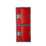 Steelco Heavy Duty Plastic Locker 2 door half height in red