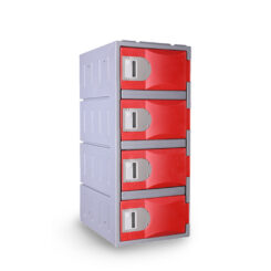 Steelco Heavy Duty Plastic Locker half height 4 door in red
