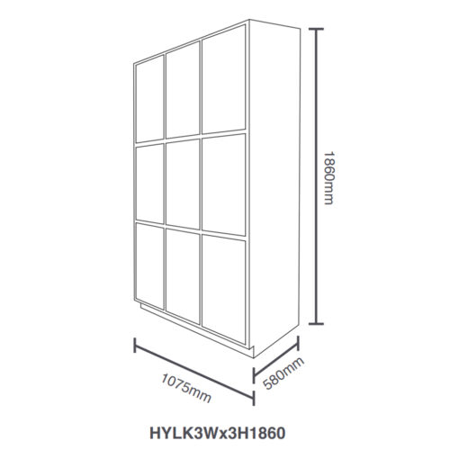 Steelco Hybrid Education Locker Dimensions 3W 3H