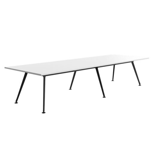 Team Boardroom Table 3600mm white top black frame