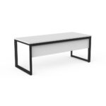 Anvil Straight Desk with Modesty panel in white