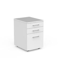 Ekosystem 3 drawer mobile pedestal white