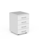 Ekosystem 4 drawer mobile pedestal white