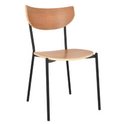 Marco Chair black frame natural timber seat and back