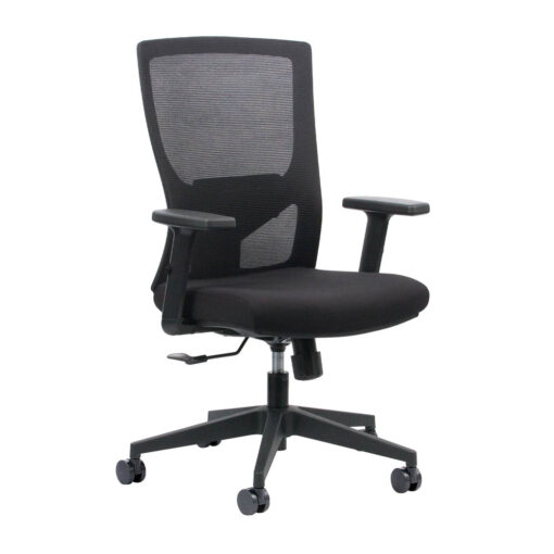 Optic task chair black with height adjustable armrests