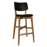 Phoenix american ash stool with black vinyl upholstery