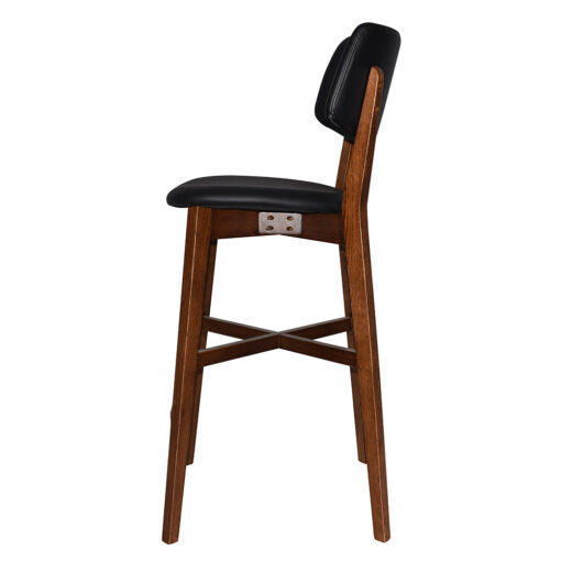 Phoenix american ash stool with black vinyl upholstery