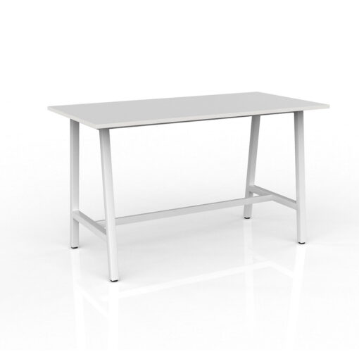 Trestle Bar Table white top white frame