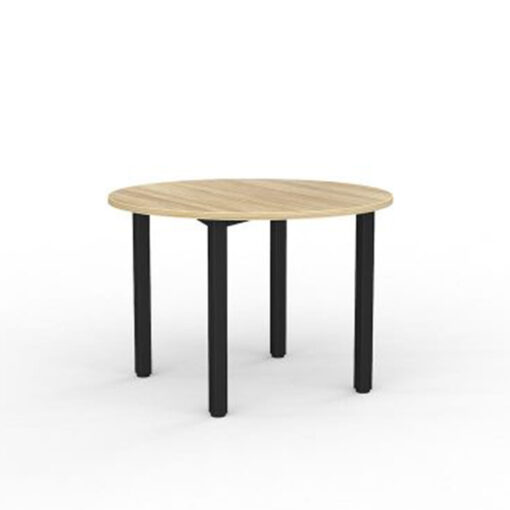 Axis Round Meeting Table Oak Black