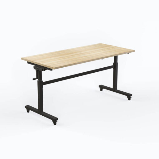Axis Height Adjustable Flip Table in New Oak