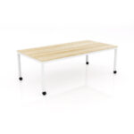 Axis Mobile Meeting Table oak and white