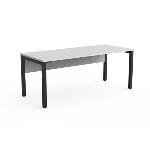 Axis Straight Desk with melamine modesty, white with black frame