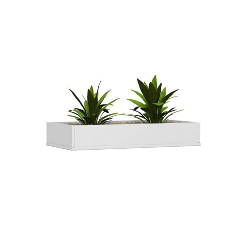 Axis Planter Box White with Plants