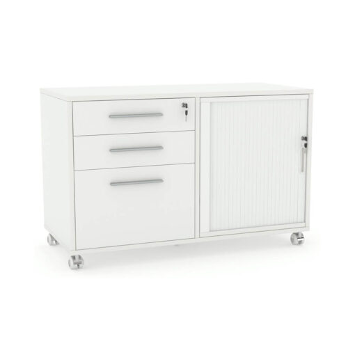 Axis Caddy Mobile Pedestal with Tambour and Drawers