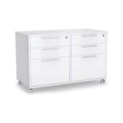 Axis Mobile Caddy Pedestal with 2 drawer units in white