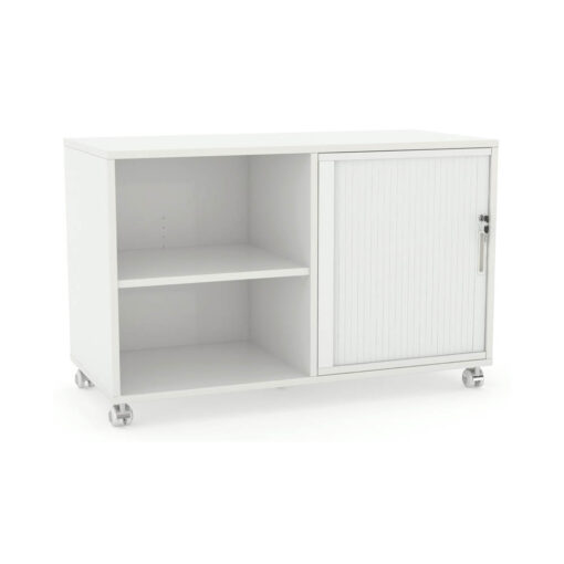 Axis Mobile Caddy Pedestal with Tambour and Shelf