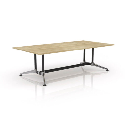 Modulus Boardroom Table Oak top Black Alloy Frame
